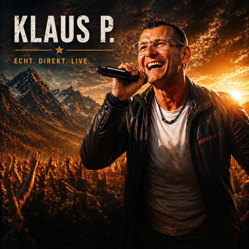 Klaus P. Keyvisual Echt. Direkt. Live.